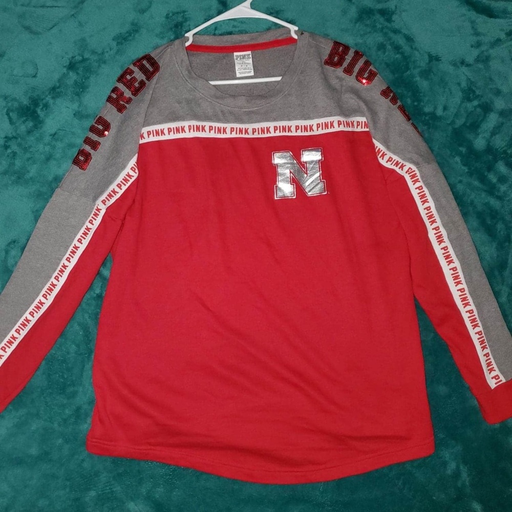 Pink logo bling long sleeve